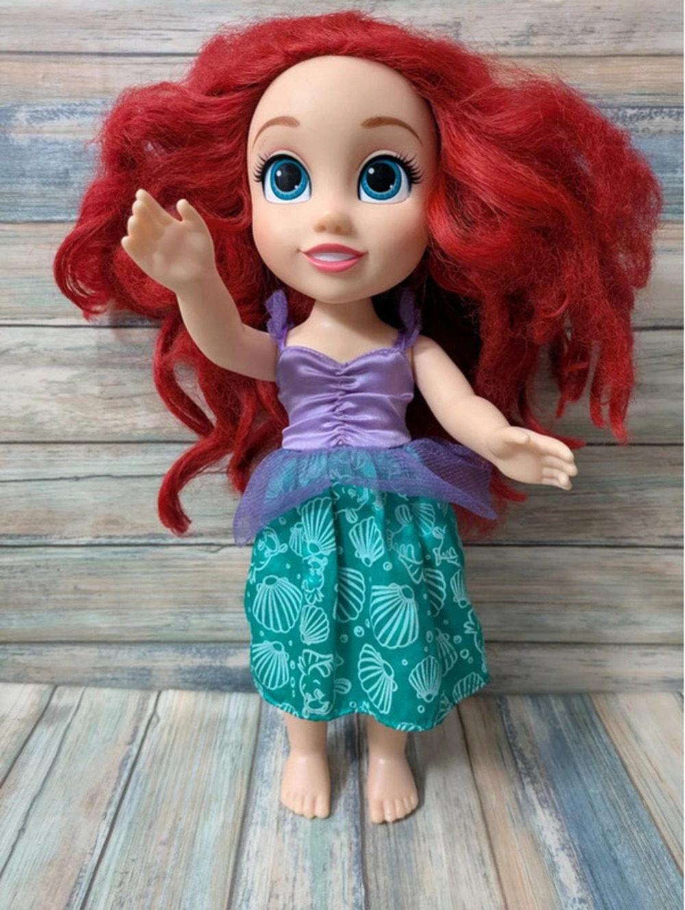 Disney Princess Ariel Doll Jakks Pacific 13" Little Mermaid Red Hair Dress